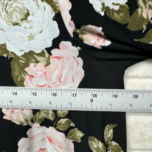 Show Me Your Mumu Black Floral Tunic Top Long Sleeve Stretch Women’s Small - Picture 8 of 9